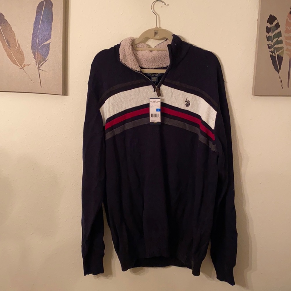 XL US Polo Assn Quarter Zip Sweater